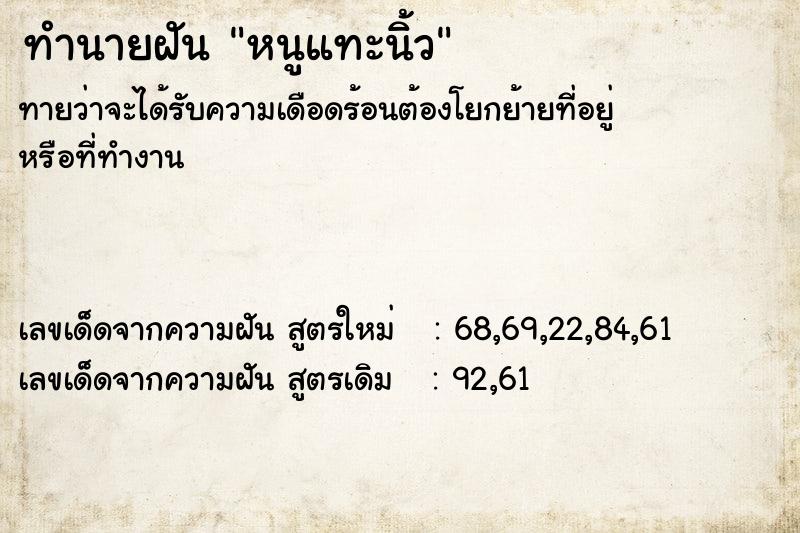 ทำนายฝัน หนูแทะนิ้ว