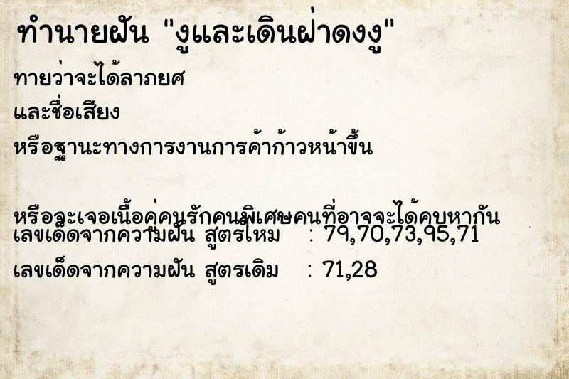 ทำนายฝันงูและเดินฝ่าดงงู ทำนายฝันทำนายฝันงูและเดินฝ่าดงงู