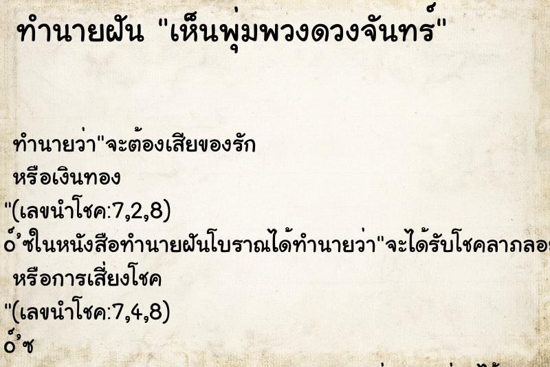 ทำนายฝันเห็นพุ่มพวงดวงจันทร์ ทำนายฝันทำนายฝันเห็นพุ่มพวงดวงจันทร์