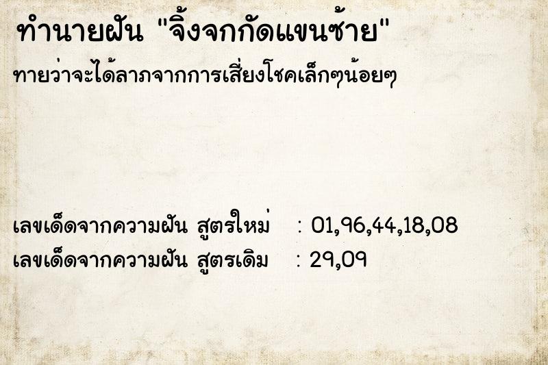 ทำนายฝันจิ้งจกกัดแขนซ้าย ทำนายฝันทำนายฝันจิ้งจกกัดแขนซ้าย