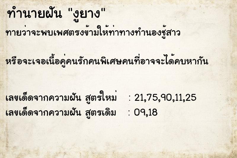 ทำนายฝันทำนายฝันงูยาง