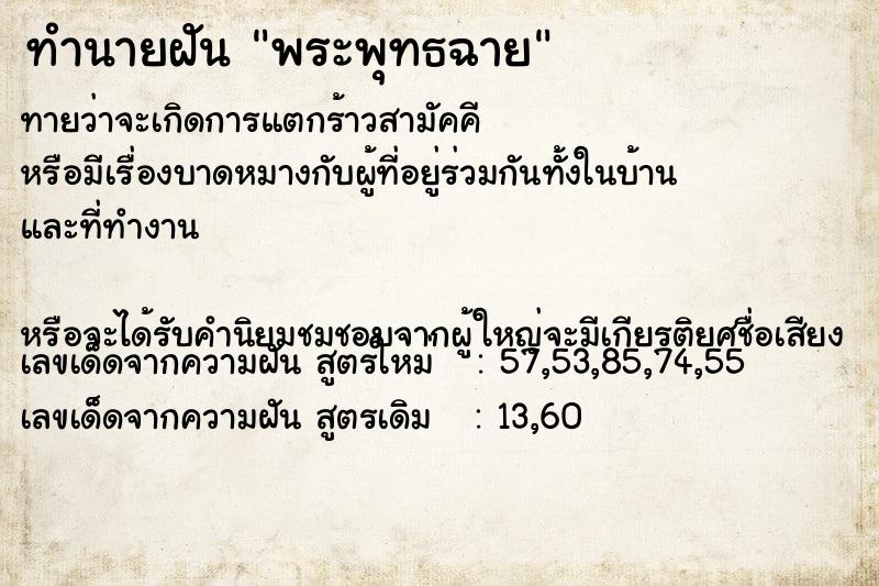 ทำนายฝัน พระพุทธฉาย ทำนายฝัน พระพุทธฉาย
