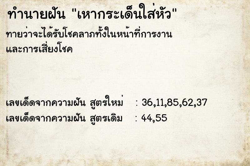 ทำนายฝันทำนายฝันเหากระเด็นใส่หัว