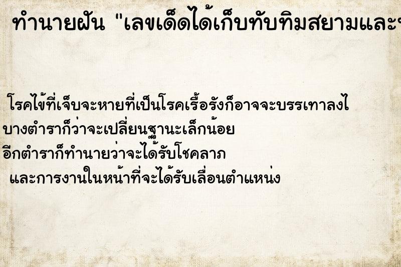 ทำนายฝันเลขเด็ดได้เก็บทับทิมสยามและพลอยแดง ทำนายฝันทำนายฝันเลขเด็ดได้เก็บทับทิมสยามและพลอยแดง