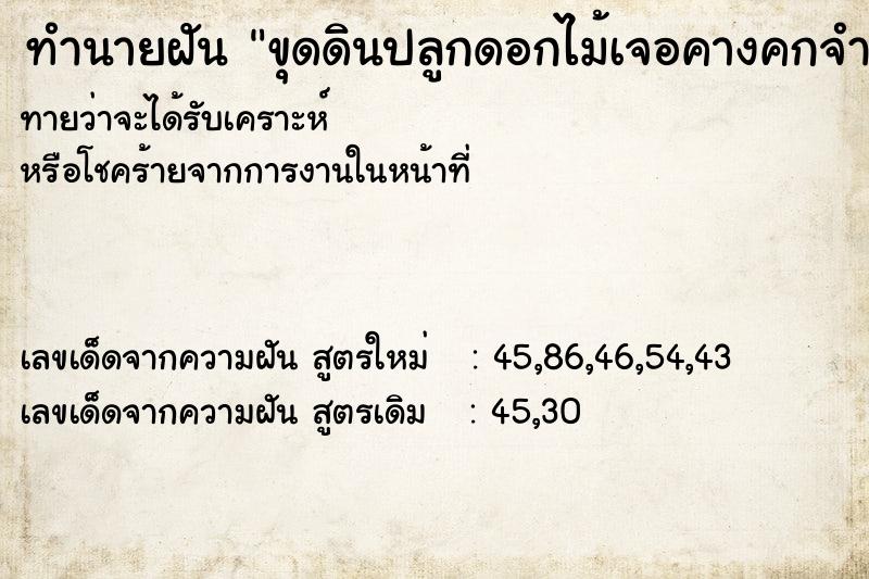 ทำนายฝันทำนายฝันขุดดินปลูกดอกไม้เจอคางคกจำศีลอยู่