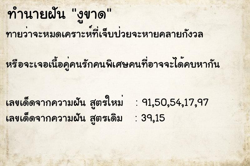 ทำนายฝันงูขาด ทำนายฝันทำนายฝันงูขาด