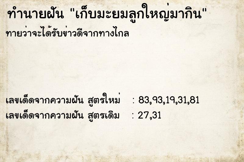 ทำนายฝันเก็บมะยมลูกใหญ่มากิน ทำนายฝันทำนายฝันเก็บมะยมลูกใหญ่มากิน