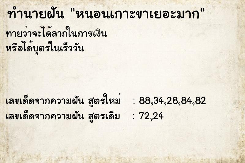 ทำนายฝันทำนายฝันหนอนเกาะขาเยอะมาก