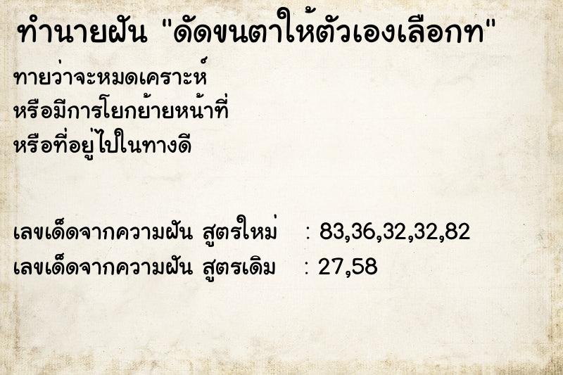 ทำนายฝันดัดขนตาให้ตัวเองเลือกท ทำนายฝันทำนายฝันดัดขนตาให้ตัวเองเลือกท