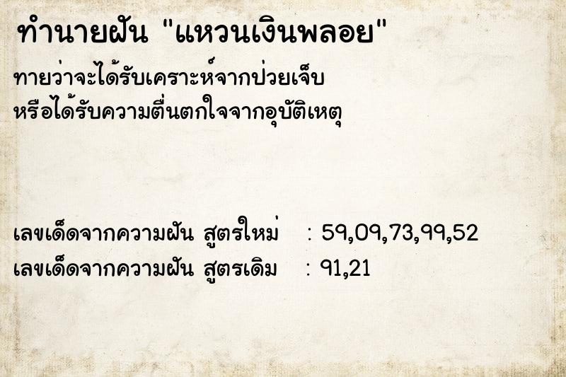ทำนายฝันทำนายฝันแหวนเงินพลอย