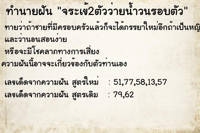 ทำนายฝันจระเข้2ตัวว่ายน้ำวนรอบตัว ทำนายฝันทำนายฝันจระเข้2ตัวว่ายน้ำวนรอบตัว