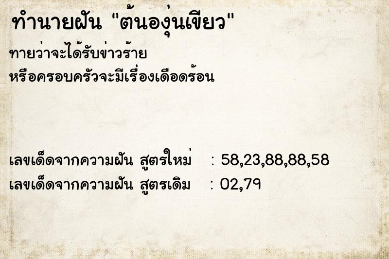 ทำนายฝันต้นองุ่นเขียว ทำนายฝันทำนายฝันต้นองุ่นเขียว