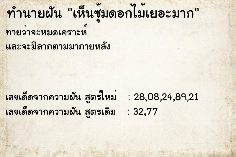ทำนายฝันทำนายฝันเห็นซุ้มดอกไม้เยอะมาก