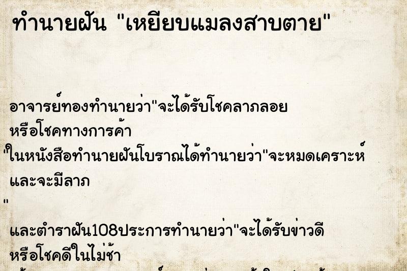 ทำนายฝัน เหยียบแมลงสาบตาย