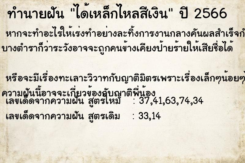 ทำนายฝัน ได้เหล็กไหลสีเงิน ทำนายฝัน ได้เหล็กไหลสีเงิน