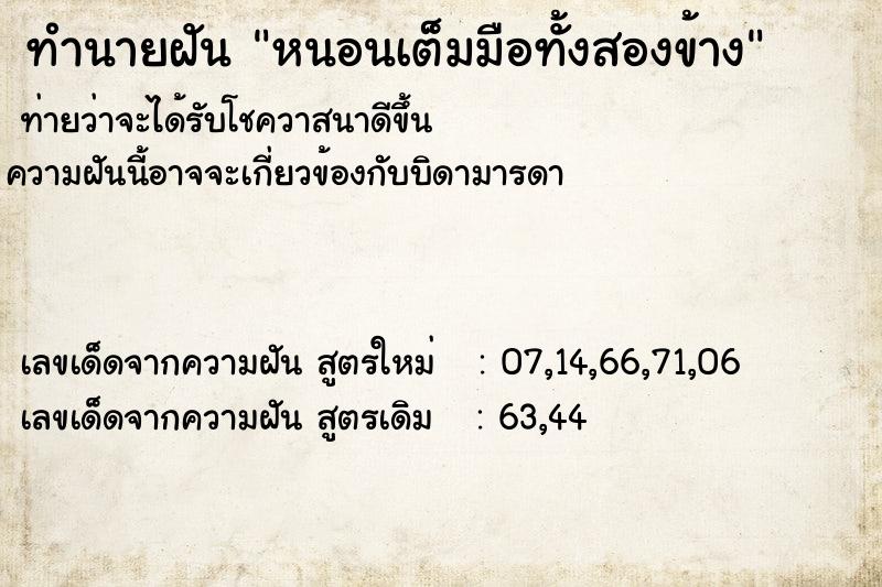 ทำนายฝัน หนอนเต็มมือทั้งสองข้าง ทำนายฝัน หนอนเต็มมือทั้งสองข้าง