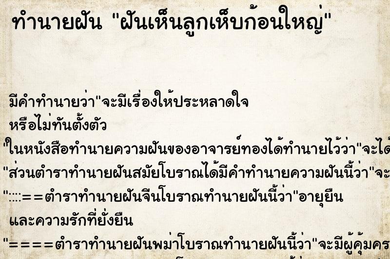 ทำนายฝัน ฝันเห็นลูกเห็บก้อนใหญ่ ทำนายฝัน ฝันเห็นลูกเห็บก้อนใหญ่