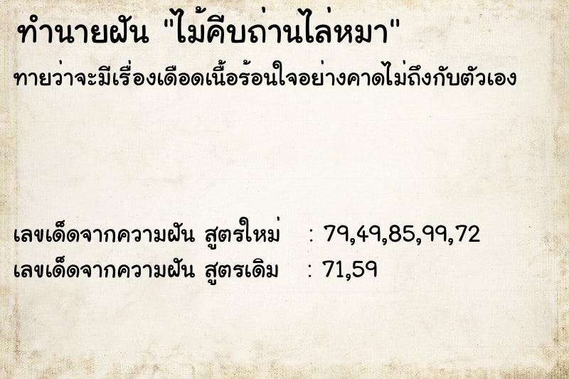 ทำนายฝันทำนายฝันไม้คีบถ่านไล่หมา