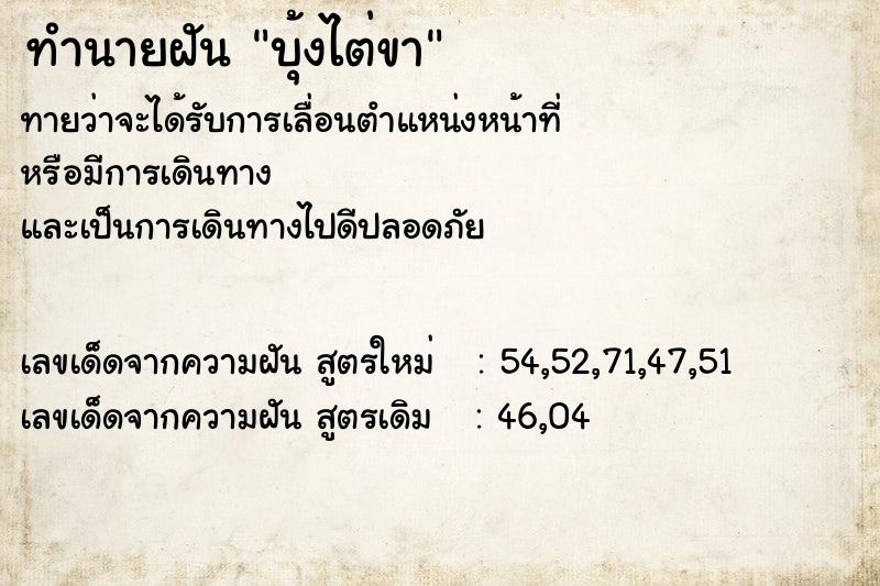 ทำนายฝันบุ้งไต่ขา ทำนายฝันทำนายฝันบุ้งไต่ขา