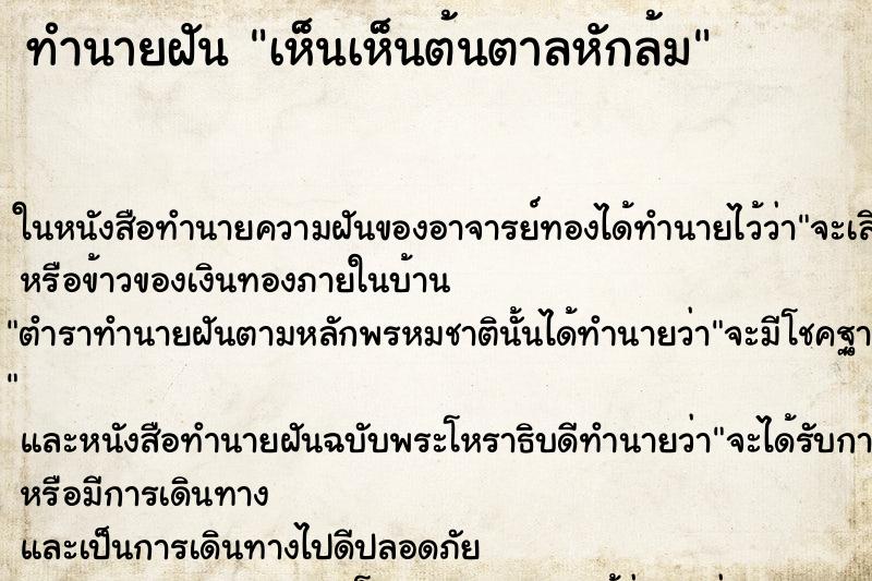 ทำนายฝัน เห็นเห็นต้นตาลหักล้ม ทำนายฝัน เห็นเห็นต้นตาลหักล้ม