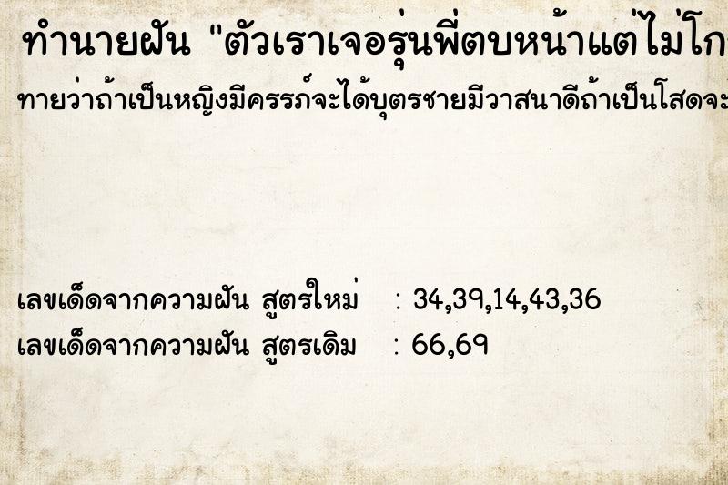 ทำนายฝันตัวเราเจอรุ่นพี่ตบหน้าแต่ไม่โกรธกัน ทำนายฝันทำนายฝันตัวเราเจอรุ่นพี่ตบหน้าแต่ไม่โกรธกัน