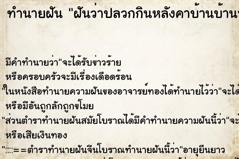 ทำนายฝัน ฝันว่าปลวกกินหลังคาบ้านบ้านพัง ทำนายฝัน ฝันว่าปลวกกินหลังคาบ้านบ้านพัง