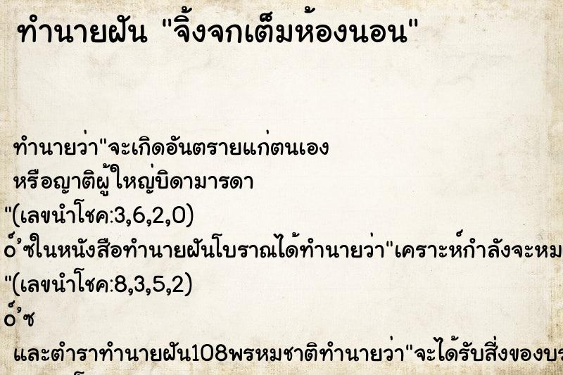 ทำนายฝัน จิ้งจกเต็มห้องนอน ทำนายฝัน จิ้งจกเต็มห้องนอน