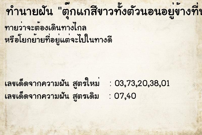 ทำนายฝัน ตุ๊กแกสีขาวทั้งตัวนอนอยู่ข้างที่นอน ทำนายฝัน ตุ๊กแกสีขาวทั้งตัวนอนอยู่ข้างที่นอน