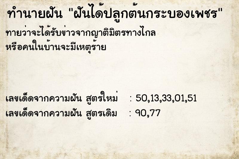 ทำนายฝันทำนายฝันฝันได้ปลูกต้นกระบองเพชร