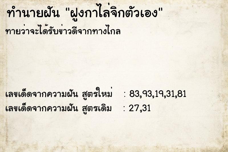 ทำนายฝันฝูงกาไล่จิกตัวเอง ทำนายฝันทำนายฝันฝูงกาไล่จิกตัวเอง