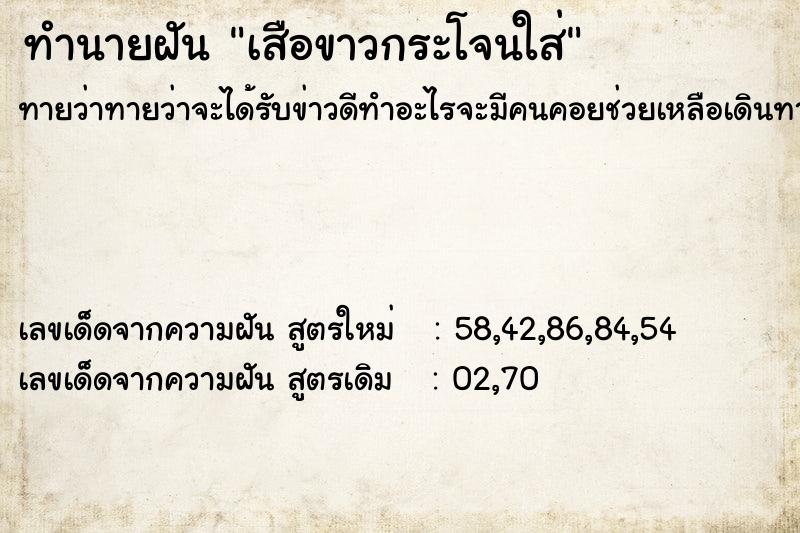 ทำนายฝันเสือขาวกระโจนใส่ ทำนายฝันทำนายฝันเสือขาวกระโจนใส่