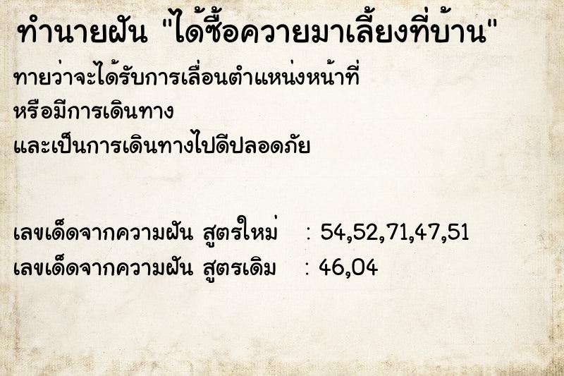 ทำนายฝัน ได้ซื้อควายมาเลี้ยงที่บ้าน ทำนายฝัน ได้ซื้อควายมาเลี้ยงที่บ้าน