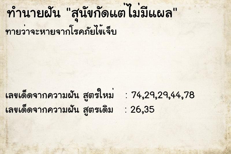 ทำนายฝันทำนายฝันสุนัขกัดแต่ไม่มีแผล