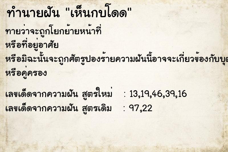 ทำนายฝันเห็นกบโดด ทำนายฝันทำนายฝันเห็นกบโดด