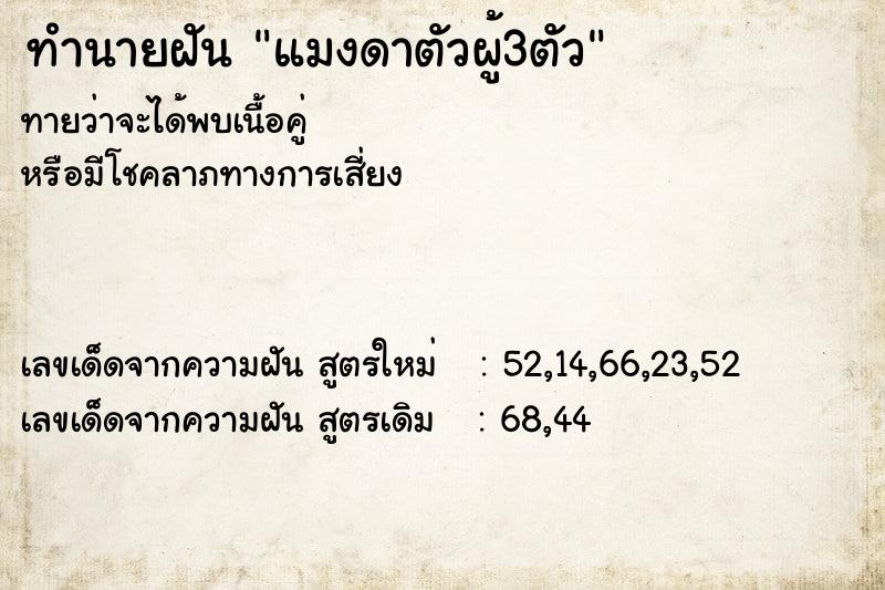 ทำนายฝัน แมงดาตัวผู้3ตัว ทำนายฝัน แมงดาตัวผู้3ตัว