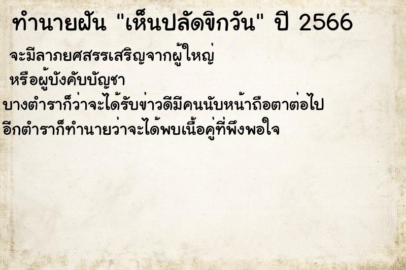 ทำนายฝันทำนายฝันเห็นปลัดขิกวัน