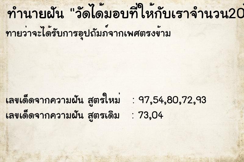 ทำนายฝัน วัดได้มอบที่ให้กับเราจำนวน20ไร่ ทำนายฝัน วัดได้มอบที่ให้กับเราจำนวน20ไร่