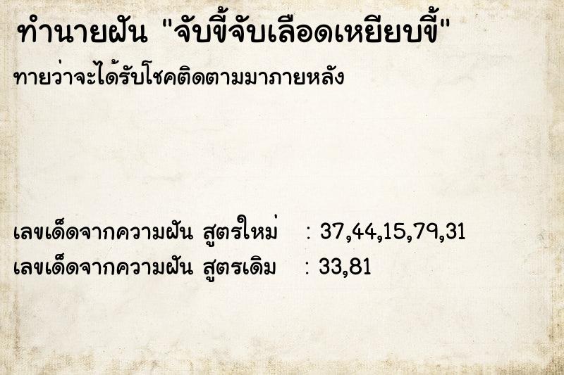 ทำนายฝันทำนายฝันจับขี้จับเลือดเหยียบขี้