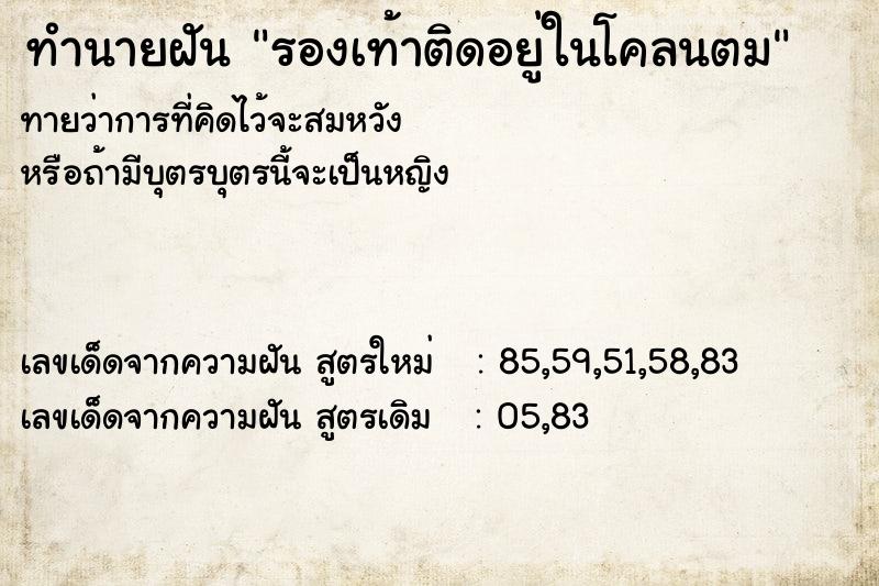 ทำนายฝันรองเท้าติดอยู่ในโคลนตม ทำนายฝันทำนายฝันรองเท้าติดอยู่ในโคลนตม