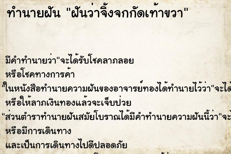 ทำนายฝัน ฝันว่าจิ้งจกกัดเท้าขวา ตำราโบราณ แม่นที่สุดในโลก