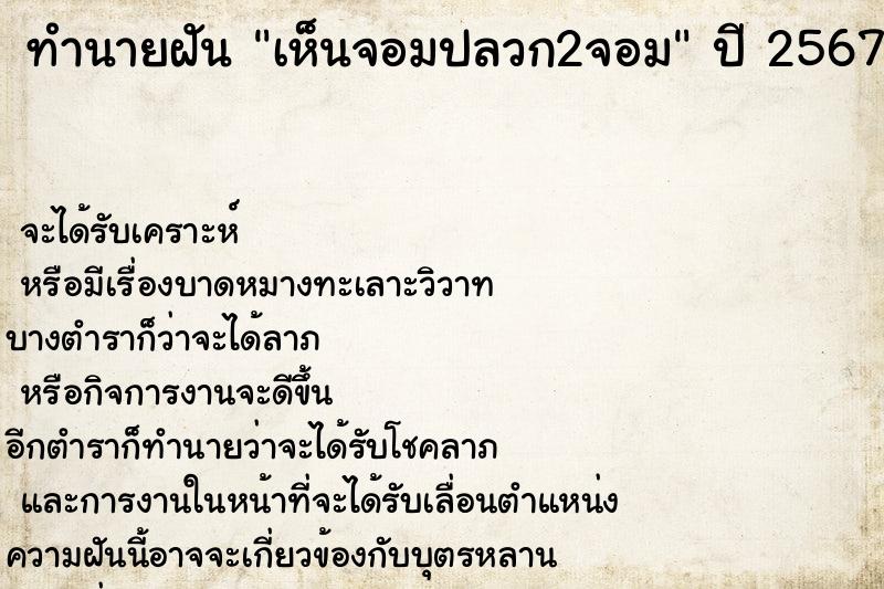 ทำนายฝัน เห็นจอมปลวก2จอม ทำนายฝัน เห็นจอมปลวก2จอม