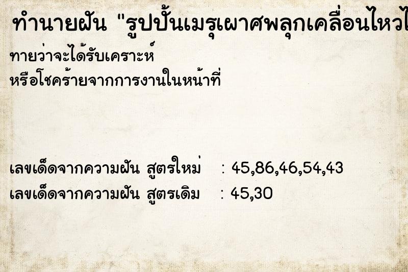 ทำนายฝันรูปปั้นเมรุเผาศพลุกเคลื่อนไหวได้ยกมือพนมรับไหว้ ทำนายฝันทำนายฝันรูปปั้นเมรุเผาศพลุกเคลื่อนไหวได้ยกมือพนมรับไหว้