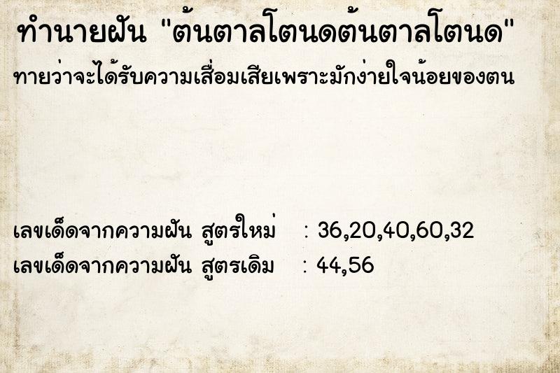 ทำนายฝันต้นตาลโตนดต้นตาลโตนด ทำนายฝันทำนายฝันต้นตาลโตนดต้นตาลโตนด