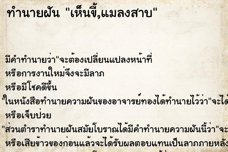 ทำนายฝัน เห็นขี้,แมลงสาบ ทำนายฝัน เห็นขี้,แมลงสาบ