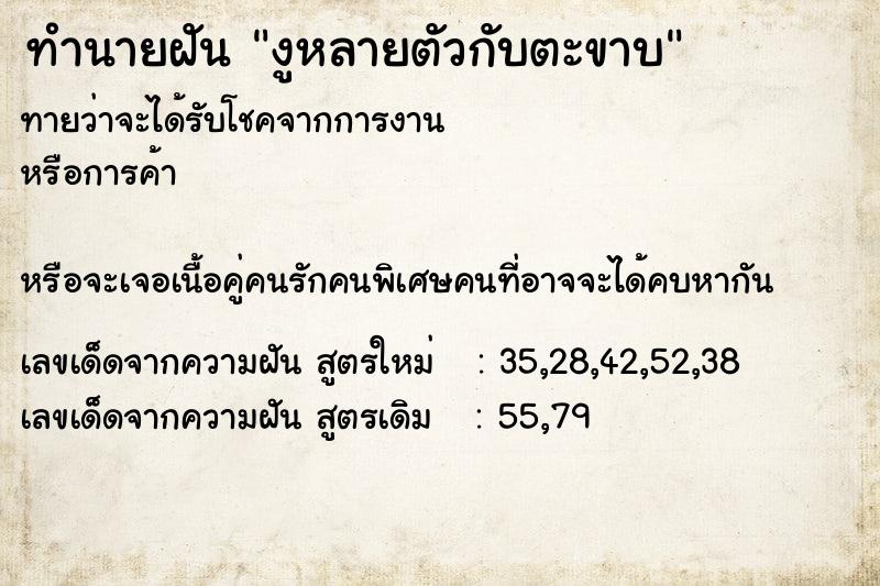 ทำนายฝันงูหลายตัวกับตะขาบ ทำนายฝันทำนายฝันงูหลายตัวกับตะขาบ