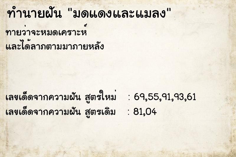 ทำนายฝันทำนายฝันมดแดงและแมลง