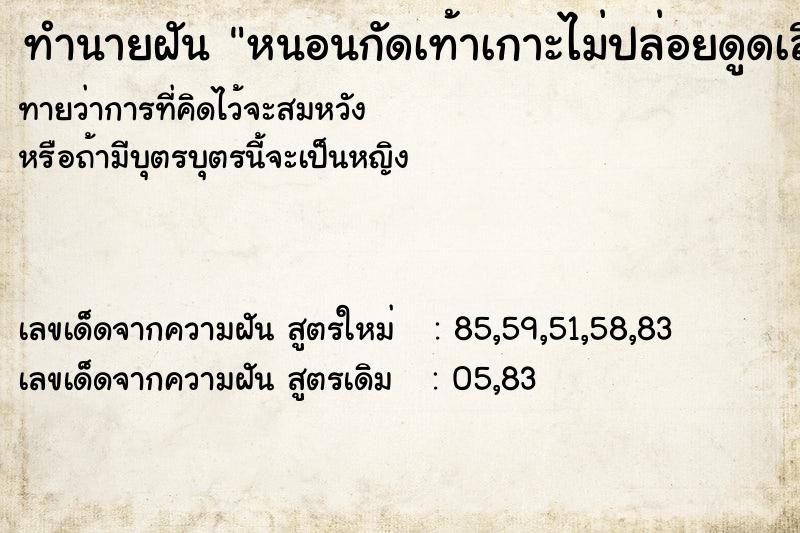 ทำนายฝันหนอนกัดเท้าเกาะไม่ปล่อยดูดเลือด ทำนายฝันทำนายฝันหนอนกัดเท้าเกาะไม่ปล่อยดูดเลือด