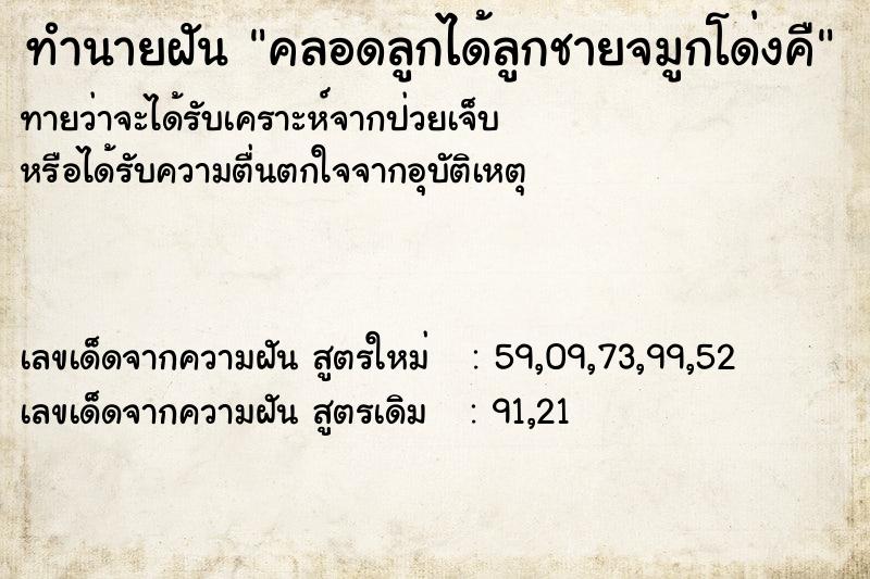 ทำนายฝันคลอดลูกได้ลูกชายจมูกโด่งคื ทำนายฝันทำนายฝันคลอดลูกได้ลูกชายจมูกโด่งคื