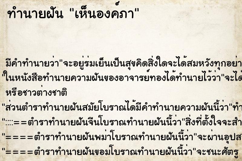ทำนายฝันเห็นองค์ภา ทำนายฝันทำนายฝันเห็นองค์ภา