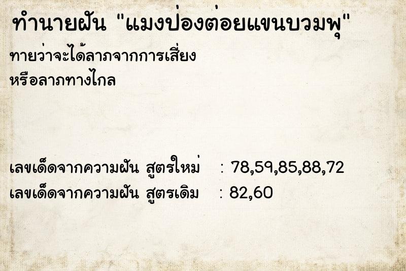 ทำนายฝัน แมงป่องต่อยแขนบวมพุ